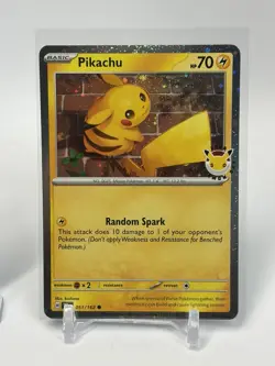 Pikachu (Pokemon Day 2026) 051/162 w/ Coin - NM Cosmo Holo Promo - Image 2
