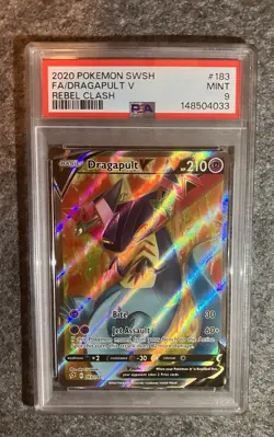 Pokemon TCG PSA 9 Dragapult V 183/192 Full Art Rebel Clash - Image 1