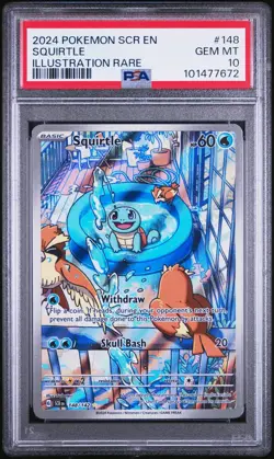 2024 Pokemon Stellar Crown Squirtle Illustration Rare #148/142 PSA 10 Gem Mint - Image 1