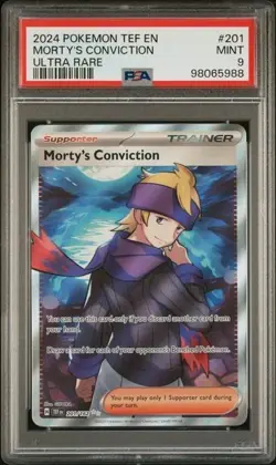 MORTY'S CONVICTION #201 PSA 9 • 2024 POKEMON TEF EN-TEMPORAL FORCES ULTRA RARE - Image 5