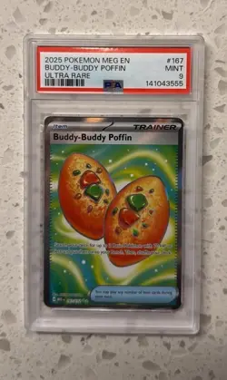 2025 Pokemon Mega Evolutions Buddy-Buddy Poffin Ultra Rare PSA 9 - Image 1