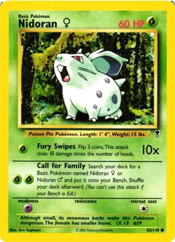 Pokemon TCG Nidoran 82/110 Legendary Collection Common VLP - Image 1