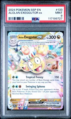 2024 POKEMON SSP EN-SURGING SPARKS #133 ALOLAN EXEGGUTOR EX PSA 9 - Image 1