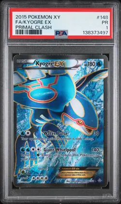 2015 POKEMON XY PRIMAL CLASH #148 FULL ART/KYOGRE EX PSA 1 - Image 1