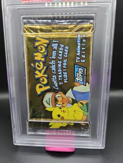PSA 8 1999 TOPPS POKEMON TV ANIMATION SEALED FOIL PACK SERIES 1 BLUE LOGO - Image 2