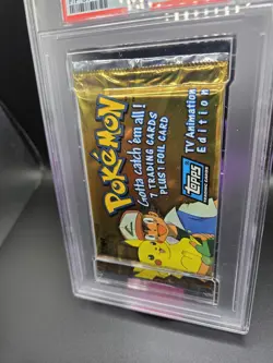 PSA 8 1999 TOPPS POKEMON TV ANIMATION SEALED FOIL PACK SERIES 1 BLUE LOGO - Image 2