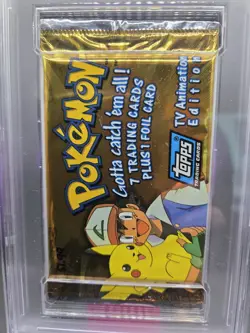 PSA 8 1999 TOPPS POKEMON TV ANIMATION SEALED FOIL PACK SERIES 1 BLUE LOGO - Image 3