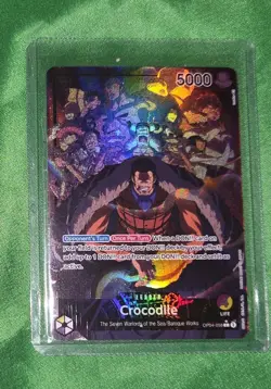 Bandai One Piece Crocodile Leader Special Holo OP04-058 5000 Power Card - Image 1