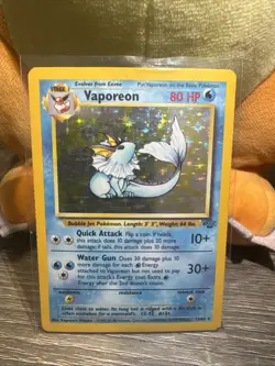 Pokemon TCG Vaporeon Holo Card Jungle Unlimited Edition 12/64 LP Condition - Image 1