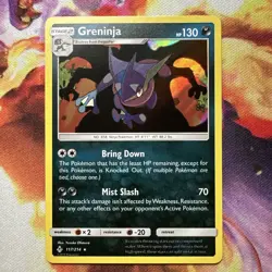 Pokemon TCG Greninja Holo Rare Card Unbroken Bonds 117/214 NM - Image 1