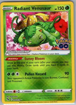 Radiant Venusaur 004/078 Pokemon GO - Pokemon Card - NM - Image 1