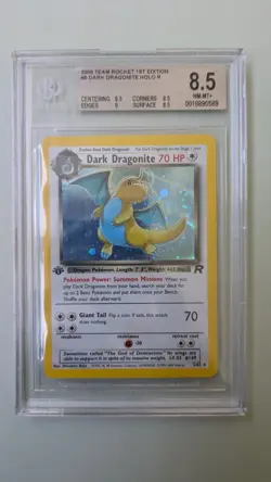 Pokemon Dark Dragonite Holo Card 5/82 1st Edition Team Rocket Series BGS 8.5 - Image 1