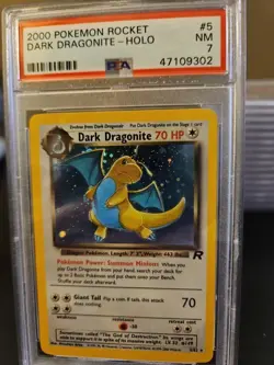 Dark Dragonite 5/82 Team Rocket Holo Base Set PSA 7 Pokemon - Image 1