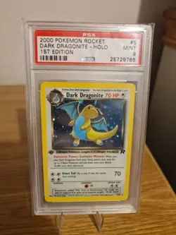 Pokemon Dark Dragonite Holo 1st Edition Team Rocket 5/82 PSA 9 MINT - Image 1
