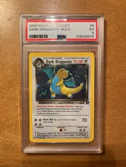 Dark Dragonite 5/82 - Pokemon Team Rocket Holo - PSA 5 - Image 1