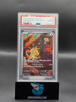 2025 Pokemon SV10 JP Team Rocket's Meowth #109 AR JAPANESE PSA 10.. - Image 1