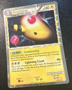 Ampharos Prime Holo Ultra Rare 105/123 HeartGold SoulSilver Pokemon English LP - Image 1