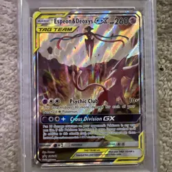 2020 Pokemon Espeon & Deoxys GX Tag Team Black Star Promo SM240 PSA 8 - Image 2