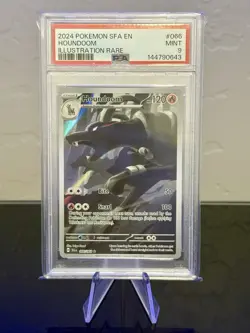 2024 POKEMON SHROUDED FABLE HOUNDOOM ILLUSTRATION RARE #066 PSA 9 - Image 1