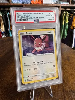 Pokemon Eevee SWSH127 Evolving Skies Blister Promo PSA 10 - Image 1