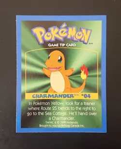 1999 Nintendo Kellogg Canada - Pokemon Game Tip Card - Charmander (04) - Image 1