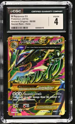 CGC 4 M Rayquaza EX 2015 Ancient Origins 98/98 Secret Rare Holo Pokemon Card - Image 1