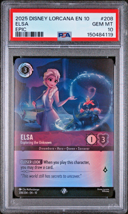 2025 Lorcana Elsa Epic 208 Whispers in the Well PSA 10 Disney Card GEM MT - Image 1