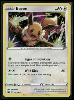 Eevee SWSH: Sword & Shield Promo Cards SWSH118 Holo NM - Image 1