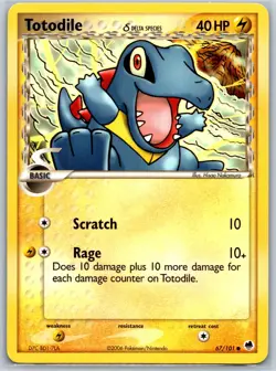 Totodile (Delta Species) Dragon Frontiers 67/101 MP-LP Pokemon Card - Image 1