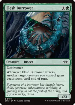 Flesh Burrower [Duskmourn: House of Horror] Lightly Played Foil - Image 1