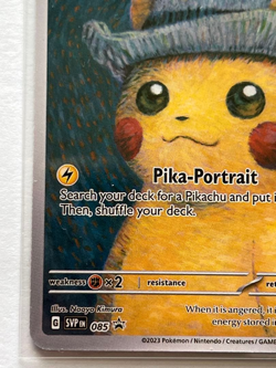 Pikachu With Grey Felt Hat Van Gogh Pika-Portrait Promo Pokemon Card - Image 5