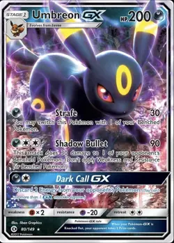 Umbreon GX 80/149 Sun & Moon Holo Ultra Rare Pokemon Card NM 🌙✨🔥 - Image 1