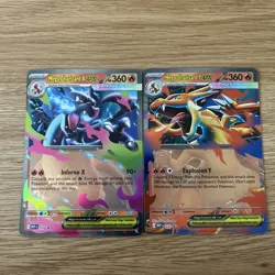 Mega Charizard X Ex 029 & Mega Charizard Y Ex 030 Black Star Promo Pokemon - Image 1