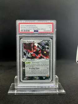 2004 Pokemon EX Team Rocket Returns Rocket‘s Scizor ex 101/109 Holo PSA 5 EX - Image 1