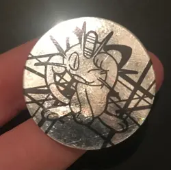 Meowth Pokemon Coin Wizards 2000 Silver Original WOTC Of The Coast RARE - Image 5