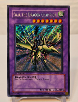 Gaia the Dragon Champion LOB-125 Secret Rare 1st Edition Asian Yugioh 980 - Image 1