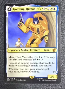 Goldbug, Humanity's Ally Universes Beyond: Transformers Regular MTG Magic Card - Image 1