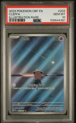 Pokemon TCG Cleffa Obsidian Flames Illustration Rare Card 202/197 PSA 10 - Image 1