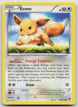 Pokemon Card Eevee Common XY - Furious Fists 80/111 - Image 1