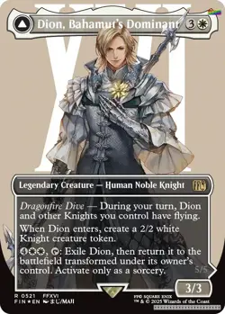 Dion, Bahamut's Dominant (Borderless) (Surge Foil) [FIN - 521] - NM [Foil] TC... - Image 1