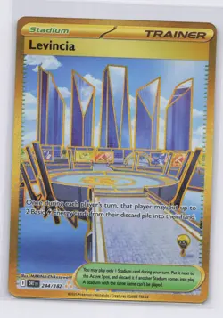 Levincia 244/182 SV10: Destined Rivals Gold Hyper Rare Pokemon Card NM - Image 1