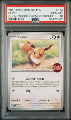 2024 POKEMON INDONESIAN SV-P PROMO #074 EEVEE PSA 10 - Image 1