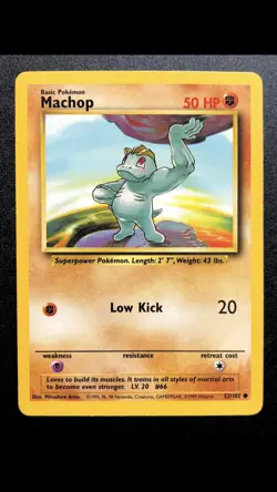 Machop Base Set 066 NM Japanese And 52/102 LP English Vintage Pokemon Lot of 2 - Image 3