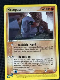 Nosepass 18/109 Rare Ruby & Sapphire Pokemon Lightly Played - Image 1
