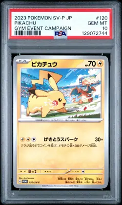 2023 POKEMON JPN SV-P PROMO GYM EVENT CAMPAIGN #120 PIKACHU PSA 10 - Image 1