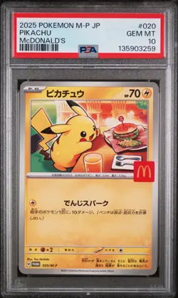 2025 POKEMON JPN M-P PROMO MCDONALD'S #020 PIKACHU PSA 10 - Image 1