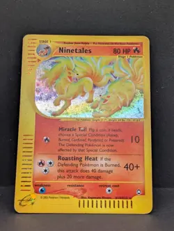Ninetales H19/H32 Aquapolis Holo Rare Pokemon TCG Nintendo e-reader MP+ - Image 3