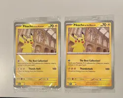 Pikachu At The Museum Pokemon Natural History Museum Jumbo Promo Card X2 - Image 1