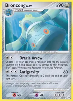 Bronzong 14/99 Platinum Arceus Pokemon Card - LP - Image 1