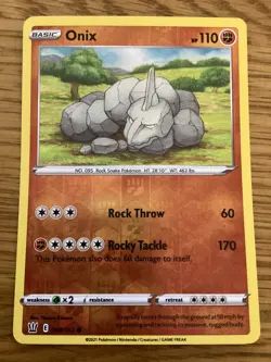 Onix Pokemon Card 068/163 Reverse Holo- Used-Sword & Shield-Battle Styles - Image 1